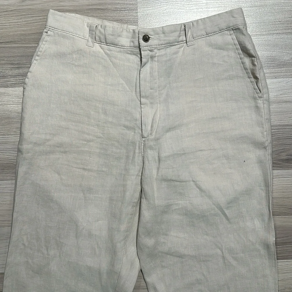 CARIBBEAN Men’s Cream Pants 34x32 Linen Blend Vacay Casual NC0050
